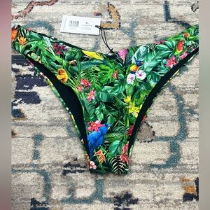 Tropical Parrot Bikini Bottoms - Green Multi